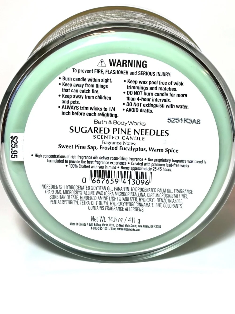 SUGARED PINE NEEDLES 3-Wick Candle